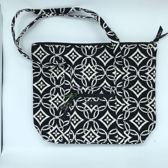 Geometric Print Quilted Tote  - Picture 1 of 5